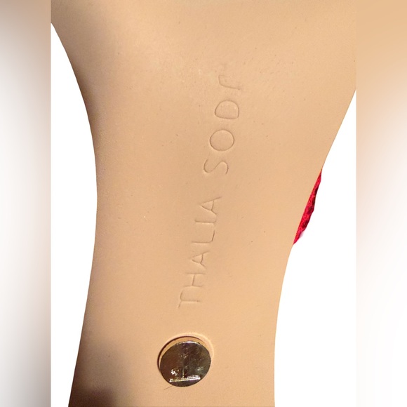 Thalia Sodi NWT Sz 8M Stunning Red Embellished Heeled Ankle Boots (SH117) - Picture 9 of 11